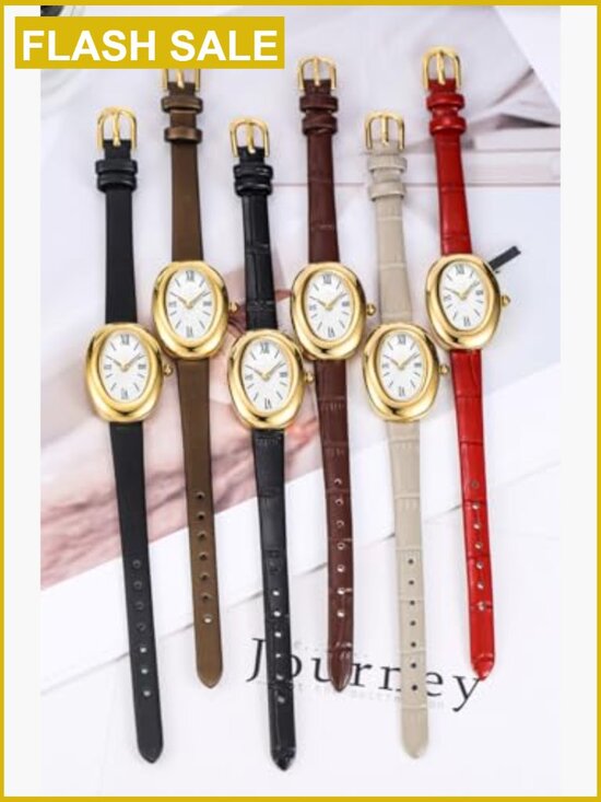 Elegant 24mm Oval Bangle Watch - Quartz Wristwatch - Dainty Vintage Style